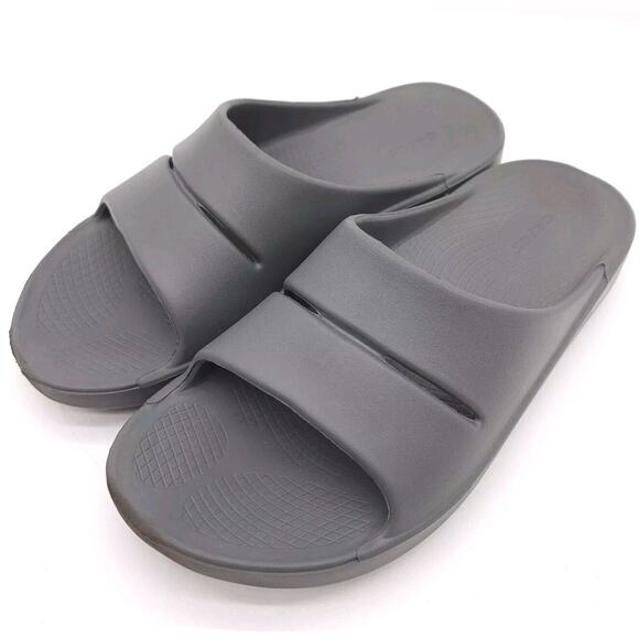 Oofos Ooahh (Mens Size 10) Slip On Comfort Slides Recovery Sandals Gray - Picture 1 of 8